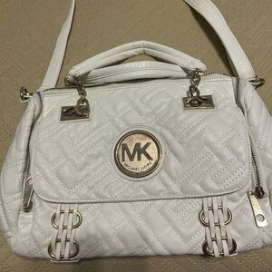 Michael Kors White Quilted Satchel